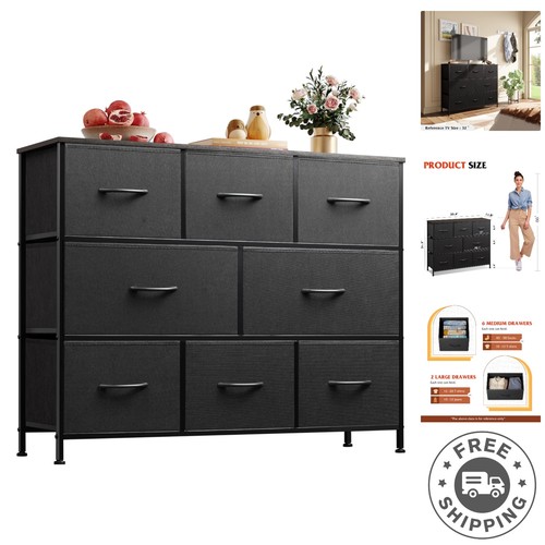 Versatile fabric black dresser - fabric,